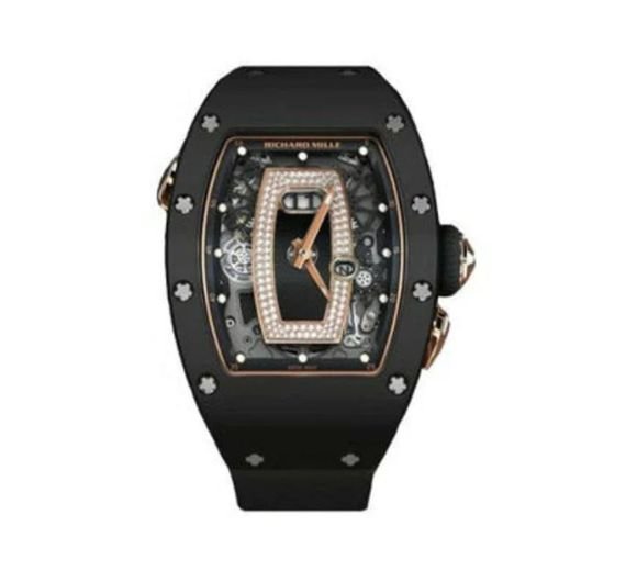 RICHARD MILLE RED GOLD ONYX & CERAMIC 52MM X 34MM LADIES WATCH