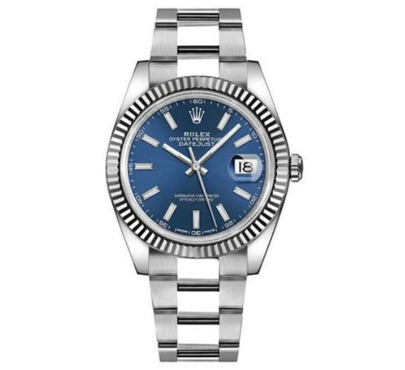 Rolex Datejust 41 Blue Dial Oyster Bracelet Watch 126334-0001