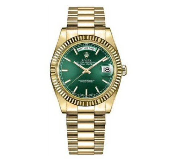 Rolex Day-Date 36 Green Dial Solid Gold Watch 118238