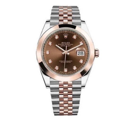 ROLEX DATEJUST STEEL & 18KT ROSE GOLD 41MM
