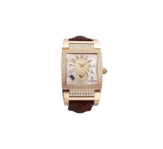 DE GRISOGONO INSTRUMENTO UNO 18K ROSE GOLD MOTHER OF PEARL DIAL DIAMOND CASE