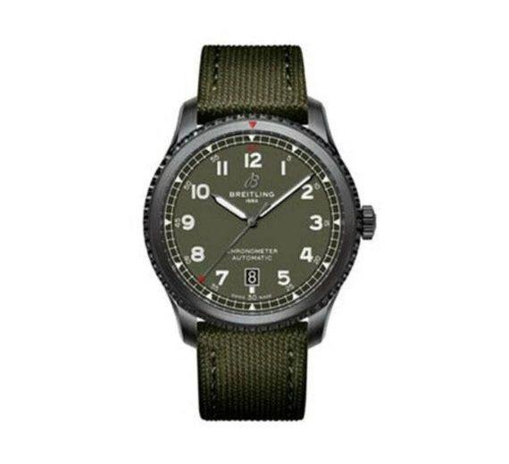 BREITLING AVIATOR 8 CURTISS WARHAWK 41MM BRUSHED BLACK STEEL MEN'S WATCH