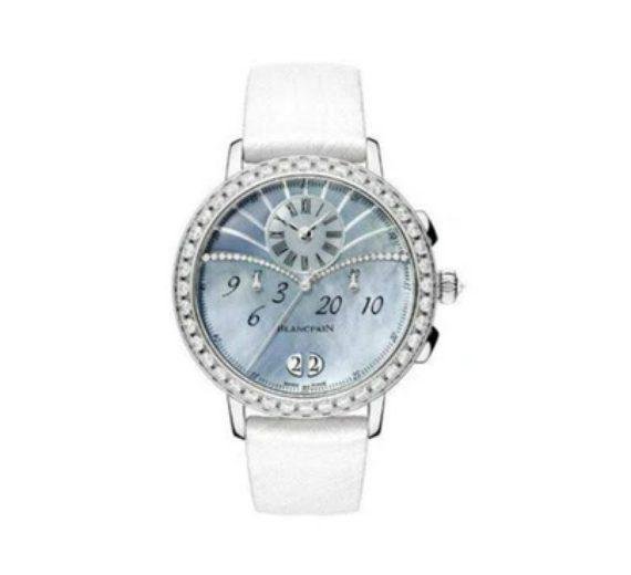 BLANCPAIN CHRONOGRAPH FLYBACK GRANDE DATE 38.6MM 18K WHITE GOLD LADIES WATCH