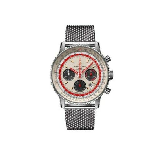 BREITLING NAVITIMER CHRONOGRAPH AUTOMATIC CHRONOMETER SILVER DIAL MEN'S WATCH REF. AB01219A1G1A1